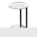 Daphnes Dinnette 18.25 x 18.25 x 24 in. Accent Table - White Marble-Look - Black Metal DA3070851